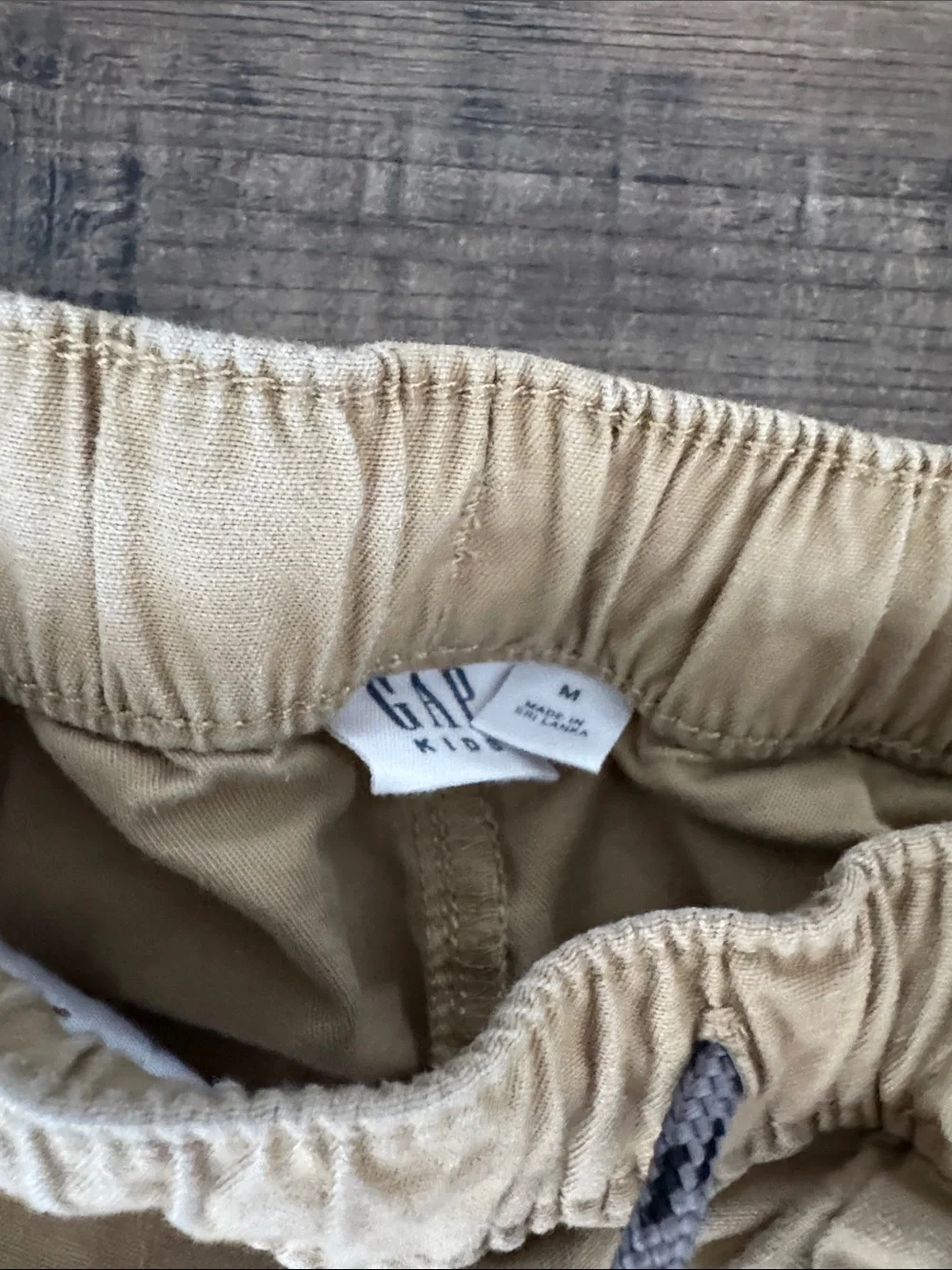 Set of 2 Gap Kids Size M Boys Khaki Drawstring Elastic Pants Used for Uniforms